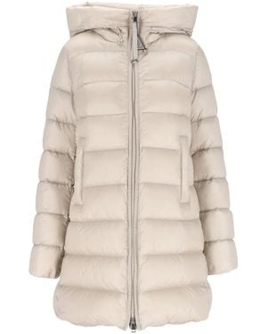 Moncler Suyen Hooded Puffer Jacket - Natural