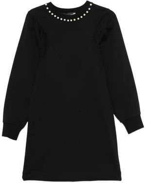 Love Moschino Faux Pearl-Embellished Mini Dress - Black