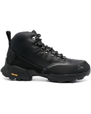 ROA Lace-Up Leather Boots - Black