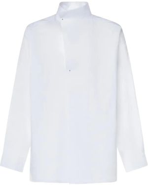 Hed Mayner High-Neck Long-Sleeve Shirt - White