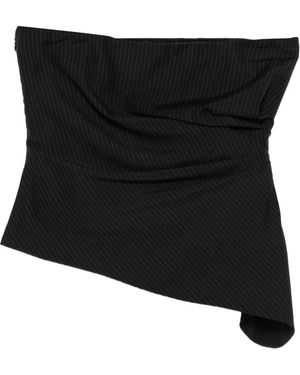 McQueen Pinstripe Asymmetric Top - Black