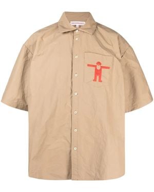 Walter Van Beirendonck Star Logo-Print Oversize Shirt - Natural