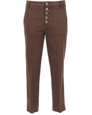 Dondup Button-front straight trousers - Braun