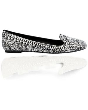 Kat Maconie Ilke Crystal-Embellishment Ballet Flats - White