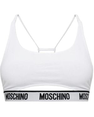 Moschino Cut-Out Logo-Band Top - White