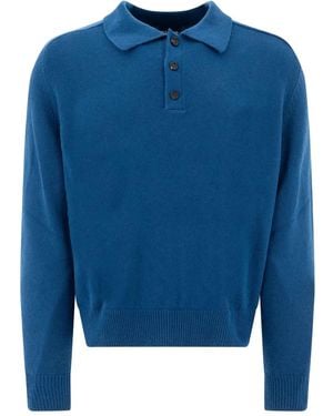 Bode Cashmere Polo Sweater - Blue