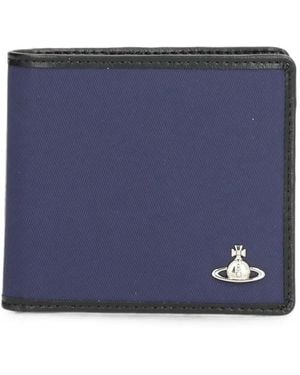 Vivienne Westwood Orb-Plaque Billfold Wallet - Blue