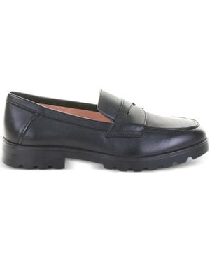 Santoni Penny-Slot Leather Loafers - Grey