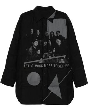 Yohji Yamamoto Graphic Padded Jacket - Black