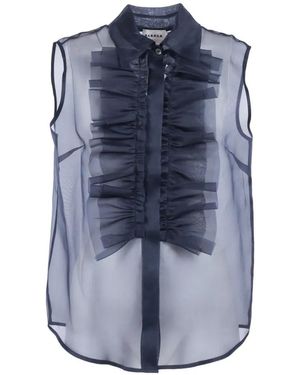 P.A.R.O.S.H. Ruffled silk shirt - Blau