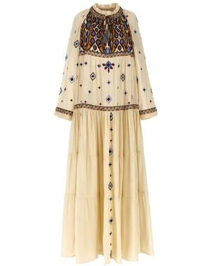 Fortela Arsia Embroidered Maxi Dress - Metallic