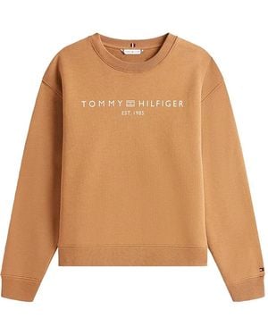 Tommy Hilfiger Logo-Print Sweatshirt - Natural