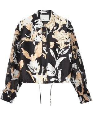 3.1 Phillip Lim Floral-Print Drawstring Shirt - White