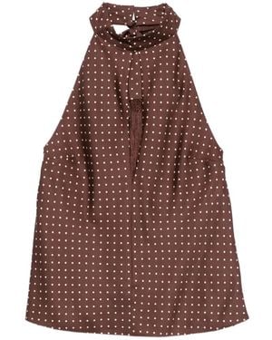 Posse Phoebe Polka-Dot Top - Brown