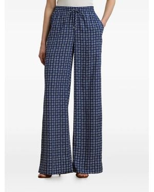 Ralph Lauren Geometric-Pattern Pants - Blue