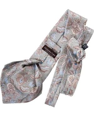 Elizabetta Medici Krawatte Mit Blumenprint - Grau