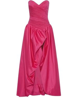 Aje. Estelle Ruched Asymmetric Maxi Dress - Pink