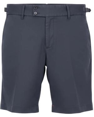 Isaia Side-Buckle Chino Shorts - Blue