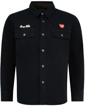 Human Made Buttoned Patch Work Shirt - Black