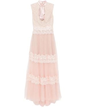 Saiid Kobeisy Bow Lace Dress - Pink
