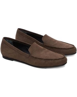 Loulou de Saison Pesaro Topstitching Loafers - Brown