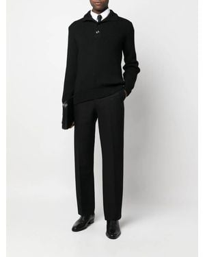 Tom Ford Ribbed-Knit Quarter-Button Jumper - Black
