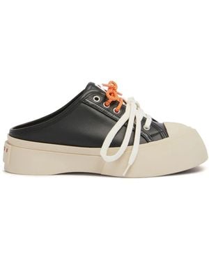 Marni Leather Pablo Lace-Up Sabots - Black