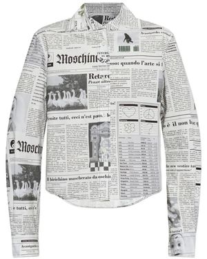 Moschino Newspaper-Print Shirt - White