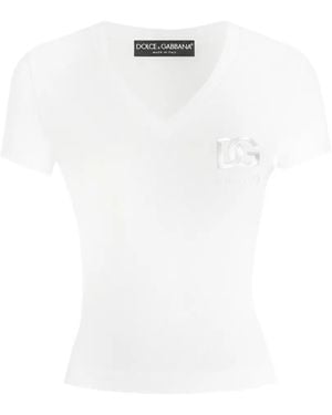 Dolce & Gabbana Short-Sleeved T-Shirt With Dg Logo - White