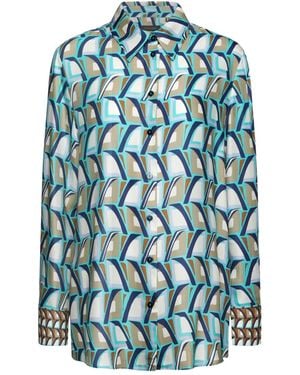 Elena Miro Printed Shirt - ブルー