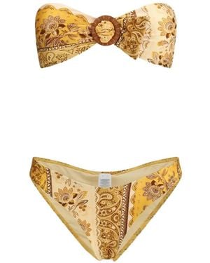 Zimmermann Bikini Met Paisley-Print En Ringdetail - Metallic