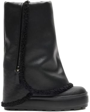 Casadei Winni Stiefel Mit Faux Fur-Besatz - Schwarz