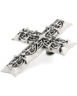 Emanuele Bicocchi Notre Dame Cross Brooch - White