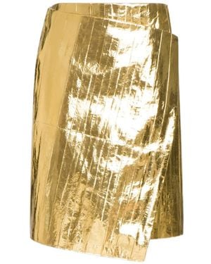 Alberta Ferretti Metallic Slit Skirt