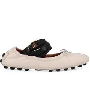 Tod's T Timeless Gommino Ballet Flats - White