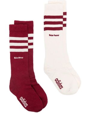 adidas ロゴエンブロイダリー 靴下 セット - レッド