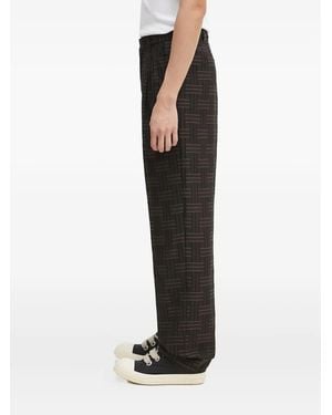 KENZO Weave Pleated Tailored Trousers - Black