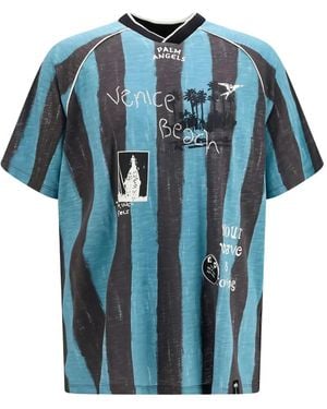 Palm Angels Soccer Cali T-Shirt - Blue