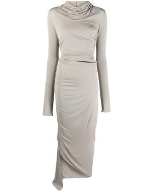 ANDREADAMO Vestido Midi Drapeado - Gris