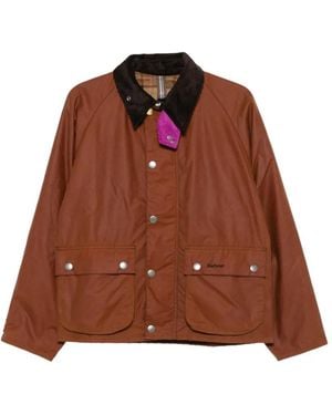 Barbour X Paul Smith Corduroy-Collar Waxed Jacket - Brown