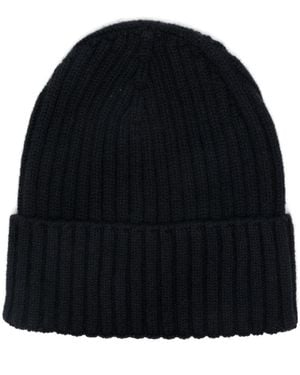 Dell'Oglio Cashmere Beanie Hat - Black