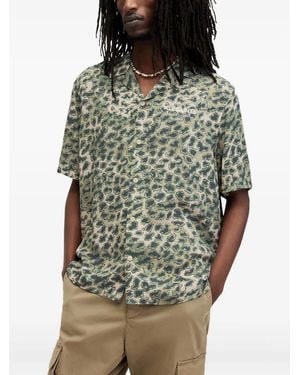 AllSaints Camisa Underground con estampado de leopardo - Negro