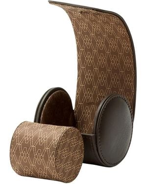Wolf Earth Single Watch Roll Patterned Watch Case - Brown