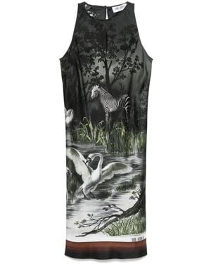 The Attico Smoke Night-Print Mini Dress - Grey