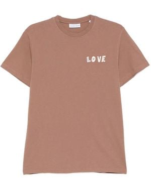Maison Labiche Bainville Love Crew-Neck T-Shirt - Pink