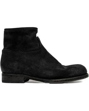 PAUL SILENCE Zip-Detail Suede Ankle Boots - Black