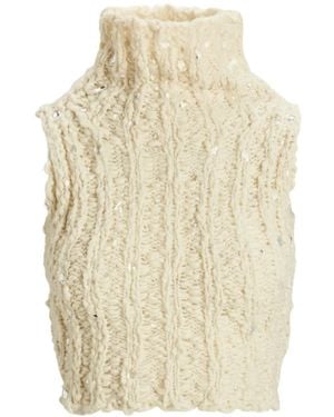 Ralph Lauren Textured High-Neck Tank Top - Natural