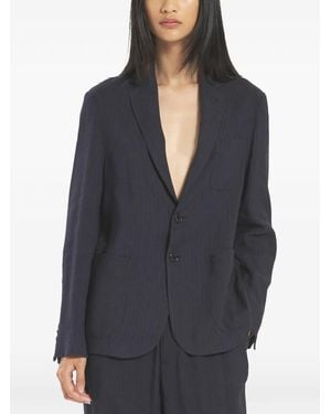 Barena Sila Herringbone Single-Breasted Blazer - Blue