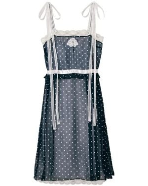 Marc Jacobs Ribbon Lace Chiffon Dress - Blue