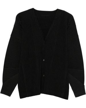 Homme Plissé Issey Miyake Pleated Button Jacket - Black